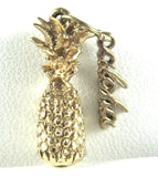 14kt Gold Aloha Pineapple 3D Charm Pendant 1970s Hawaii Souvenir 14k Solid Gold