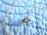 Necklace Solitare Diamond One Fifth Ct Genuine Diamond 14kt Gold Rope Chain