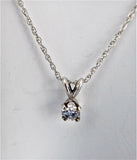 Necklace Solitare Diamond One Fifth Ct Genuine Diamond 14kt Gold Rope Chain