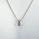 Necklace Solitare Diamond One Fifth Ct Genuine Diamond 14kt Gold Rope Chain