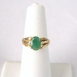 Emerald Genuine Oval 1.25 Carat Emerald 10k Gold 1970s Estate May Birthstone