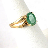 Emerald Genuine Oval 1.25 Carat Emerald 10k Gold 1970s Estate May Birthstone