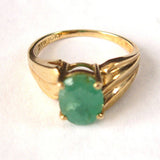 Emerald Genuine Oval 1.25 Carat Emerald 10k Gold 1970s Estate May Birthstone