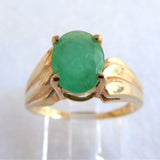 Emerald Genuine Oval 1.25 Carat Emerald 10k Gold 1970s Estate May Birthstone