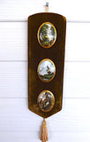 English Bone China And Velvet Wall Plaque Turner Landscapes 3 Oval Tiles Countess 1970s
