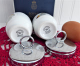 Boxed Egg Coddler Pair Royal Worcester Strawberry Fair Single 1970 Butterflies Berries