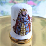 Thimble English Queen Elizabeth I Virgin Queen Bess Sewing Thimble 1970s England