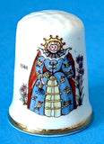 Thimble English Queen Elizabeth I Virgin Queen Bess Sewing Thimble 1970s England