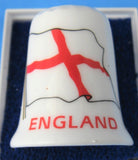 Thimble Flag St George England Bone China Mint In Box 1970s English Flag