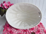 English White Ironstone Pudding Mold Flowers Peas Ceramic 1970s Dessert Baking Decor