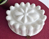 White Ironstone Pudding Mold Glaze Ceramic 1970s England Dessert Baking Decor