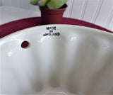 White Ironstone Pudding Mold Glaze Ceramic 1970s England Dessert Baking Decor