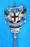 Souvenir Spoon London Enamel Crest Finial Engraved Bowl 1970s Silver Plate