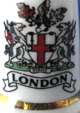 London Souvenir Thimble English Shield Bone China 1970s Sewing Thimble