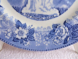 Old Faithful Geyser Yellowstone Blue Transferware Plate Meakin Jonroth 1970s 100 Years