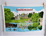 Royal Sandringham Tea Towel 1970s Queen Elizabeth Ulster Irish Linen