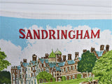 Royal Sandringham Tea Towel 1970s Queen Elizabeth Ulster Irish Linen