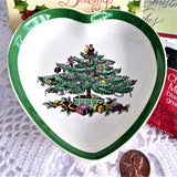 Heart Dish Spode Christmas Tree Bon Bon Holiday Teabag Caddy 1980s England