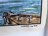 Tower Bridge London Tea Towel 1970s English Landmark Irish Linen Dish Towel