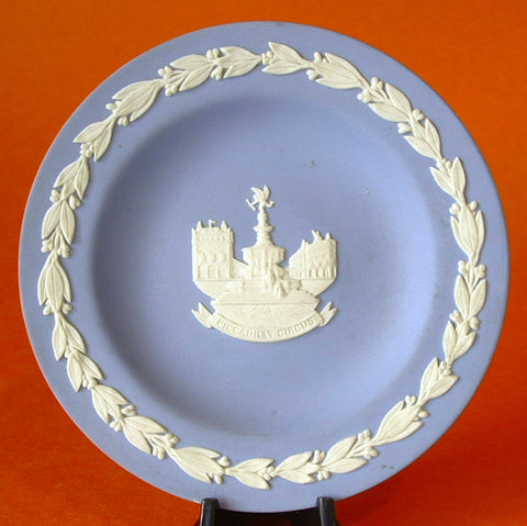 Plate Wedgwood England Blue Jasperware Picadilly Circus 1970s Small Plate