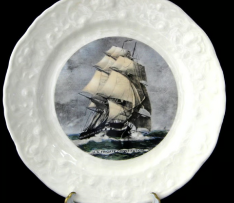 Frigate US Constitution 70s Souvenir Ironstone Large Plate Sailing Ship Charger (Copy)