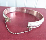 Sterling Silver Bangle Bracelet Handmade Hinged Hand Engraved 1950s Continental