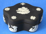 Wedgwood Black Jasperware Box Star Shaped With Lid Aurora 1972
