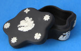 Wedgwood Black Jasperware Box Star Shaped With Lid Aurora 1972