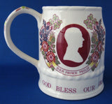 Queen Elizabeth II Tankard Silver Jubilee 1977 Masons Mug Large Transferware
