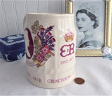 Queen Elizabeth II Tankard Silver Jubilee 1977 Masons Mug Large Transferware