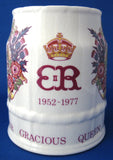 Queen Elizabeth II Tankard Silver Jubilee 1977 Masons Mug Large Transferware