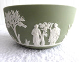 Wedgwood England Bowl Green Jasperware 1979 Sacrifice Figures 5 Inch
