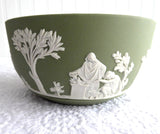 Wedgwood England Bowl Green Jasperware 1979 Sacrifice Figures 5 Inch