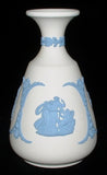 Vase Wedgwood Blue On White Jasperware Cupid Asleep Aurora 1980