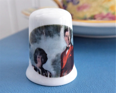 Thimble Princess Diana And Prince Charles Bone China 1980s Sewing Souvenir