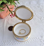 Happy Birthday Trinket Box English Porcelain 1980s Ring Box Trinket Falcon UK