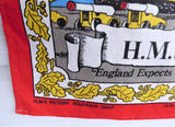 HMS Victory Tea Towel 1980s Admiral Nelson Warship Ulster Irish Linen Sailing Ship