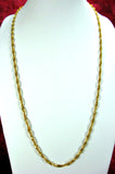 Italian 20 Inch Chain Necklace Italy 22kt Gold Over Sterling Silver Twisted 1970s