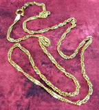 Italian 20 Inch Chain Necklace Italy 22kt Gold Over Sterling Silver Twisted 1970s