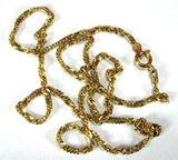 Italian 20 Inch Chain Necklace Italy 22kt Gold Over Sterling Silver Twisted 1970s