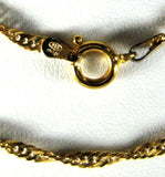Italian 20 Inch Chain Necklace Italy 22kt Gold Over Sterling Silver Twisted 1970s