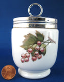 Evesham King Egg Coddler Royal Worcester Double Plum Leaf 1980s Double