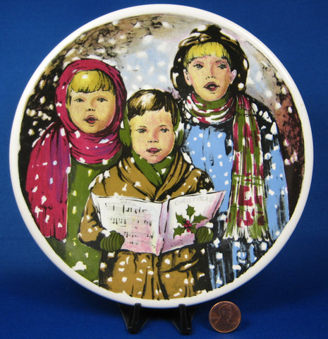 Christmas Plate English Ironstone Carolers In The Snow 1980s