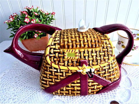 Teapot Fishing Creel Figural Fishing Basket Fly Fishing 1980s Hand Pai –  Antiques And Teacups