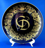 Plate Royal Wedding Charles And Diana Blue Gold Wreath 1981 Royal Blue And Gold