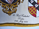 Royal Wedding Prince Charles And Princess Diana Tea Towel Blue 1981 Linen
