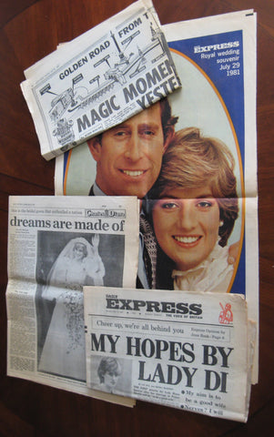 Charles And Diana Royal Wedding 1981 Newspaper Lot Star Express Royal Memorabilia