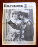 Charles And Diana Royal Wedding 1981 Newspaper Lot Star Express Royal Memorabilia