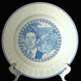 Prince Charles Princess Diana Royal Wedding Blue Transferware Plate Adams 1981