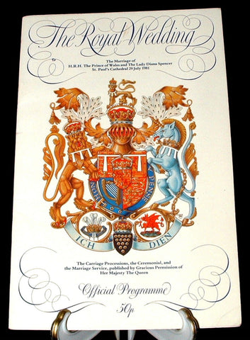 Royal Wedding Program Prince Charles And Lady Diana Lady Di Programme